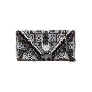 Mary Frances Magic Carpet Beaded Silver Grey Crossbody Clutch Handbag Purse New